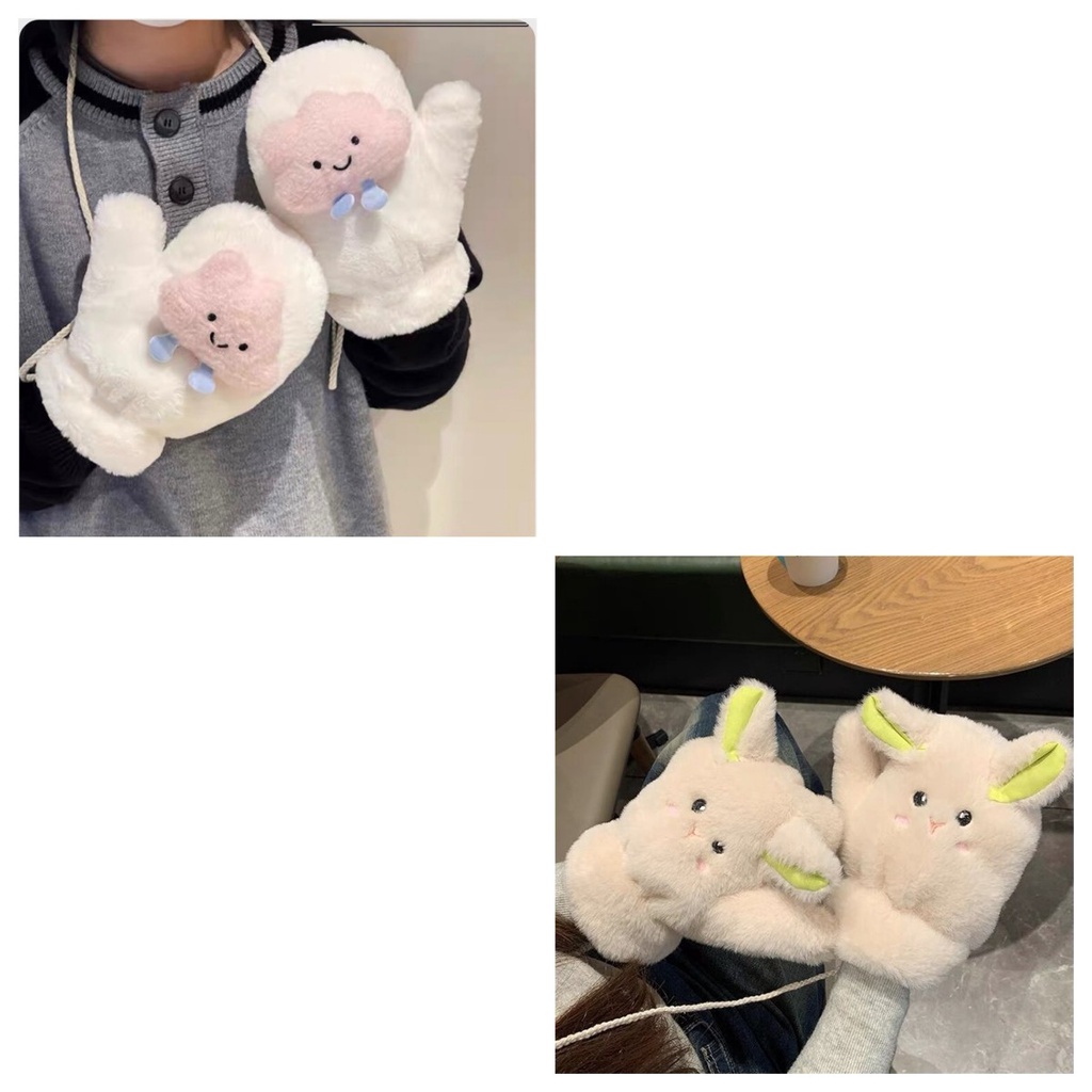 Găng Tay Lông Cừu Nhỏ Nhắn Giữ Ấm Mùa Đông Phiên Bản Hàn Quốc Dễ Thương Cho Nữ Sinh