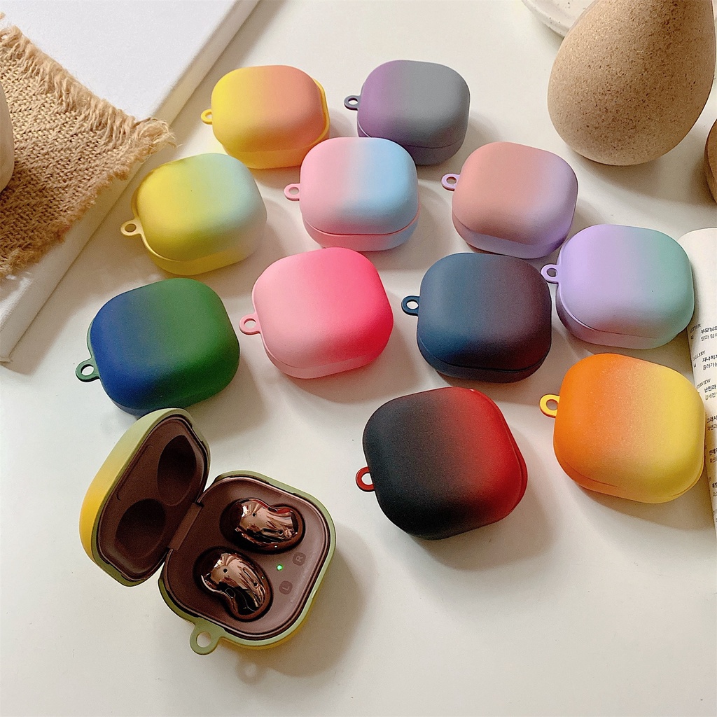 Vỏ Bảo Vệ Hộp Sạc Tai Nghe bluetooth Không Dây Samsung Galaxy Buds-2-Live-Pro-FE Màu gradient Thời Trang