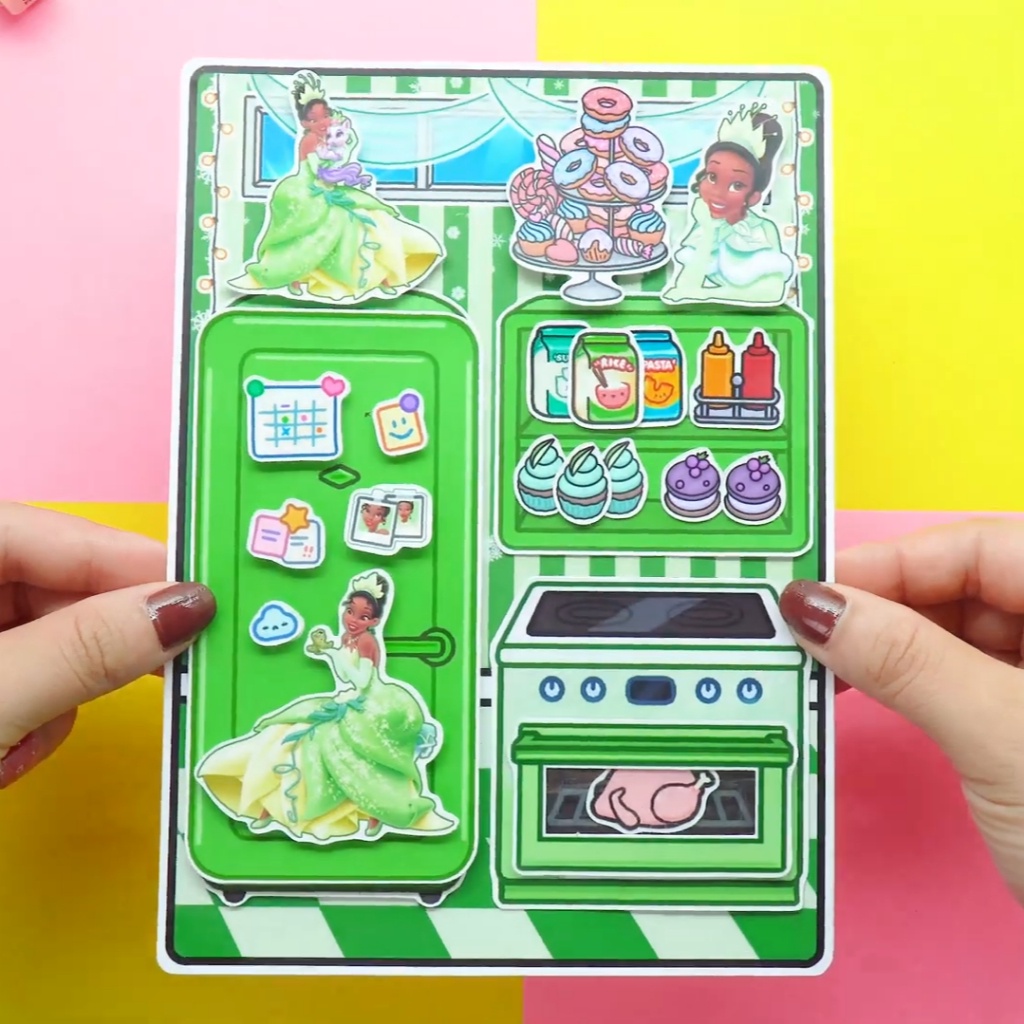 Học Liệu Toca Pricesss Tiana Quite Book, Đồ chơi bóc tách , đồ chơi thủ công , thông minh , trí tuệ Zin Càu Vòng