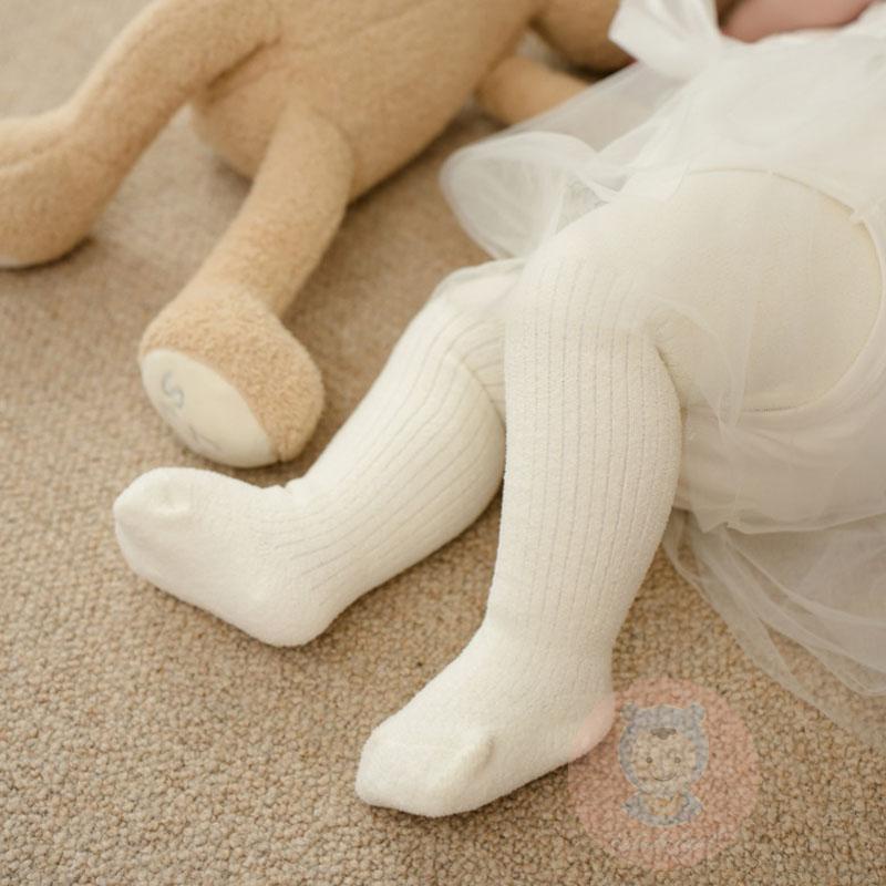 Laa6-quần Tất Mỏng Lưng Thun Màu Trơn Cho Bé Gái