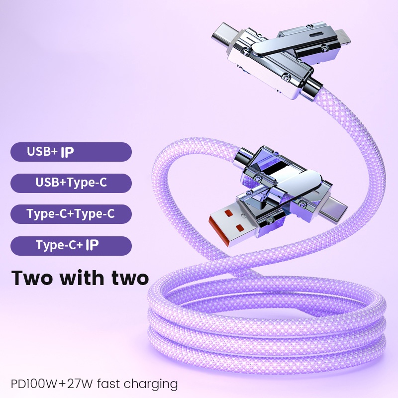 Dây Cáp Sạc 100w 2 Trong 2 usb type c Cho ip 15 pd 100w 6 Trong 1 huawei xiaomi sam