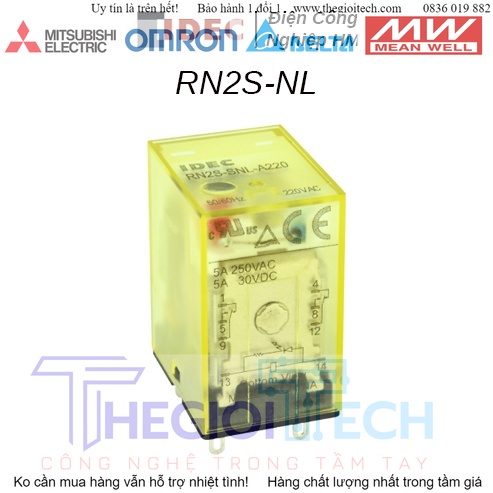 Relay Rơ le trung gian IDEC RN2S-NL - 24VAC (RN2S-A24)