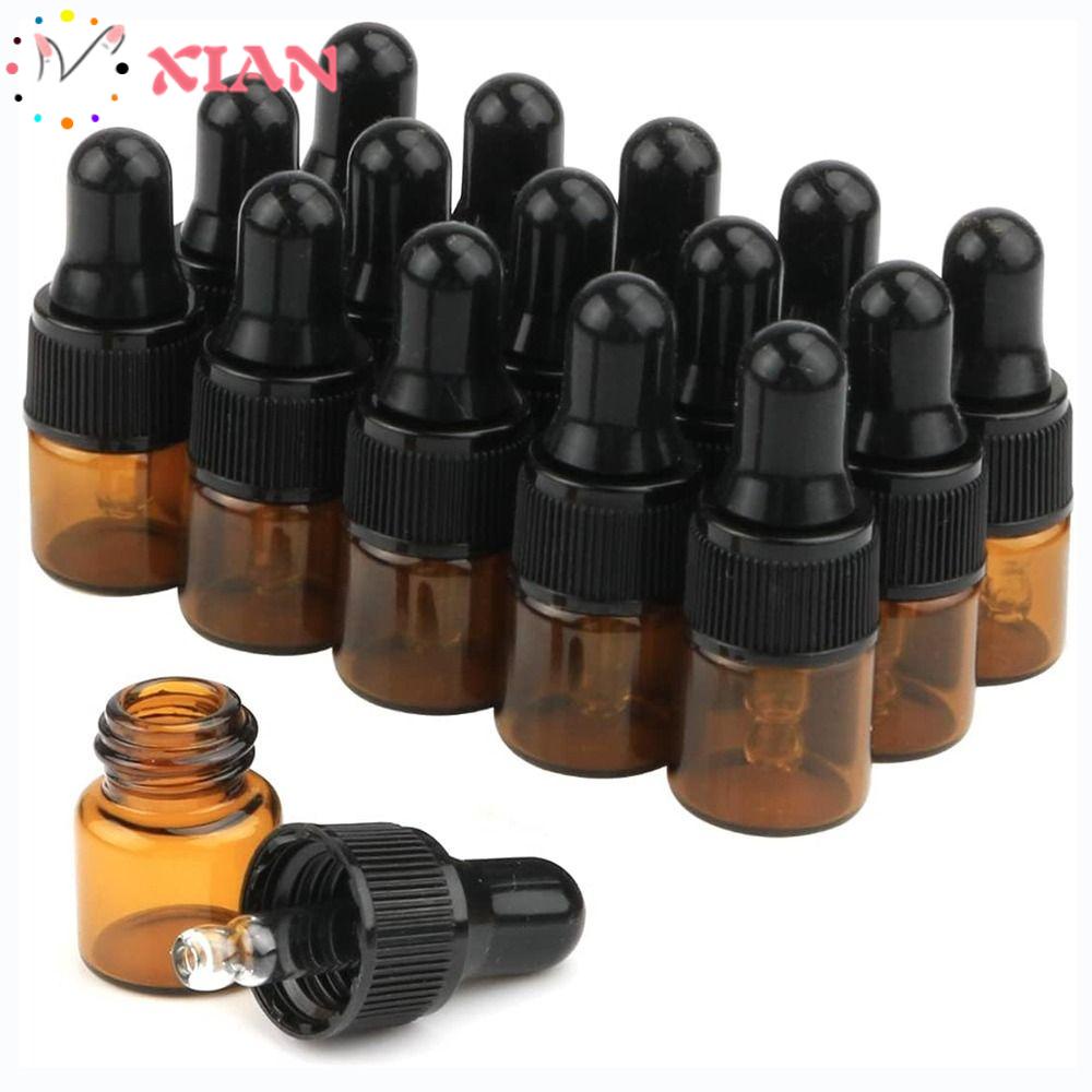 Set 15 Bình Thủy Tinh Nhỏ Giọt Hình Tròn Màu Nâu Hổ Phách