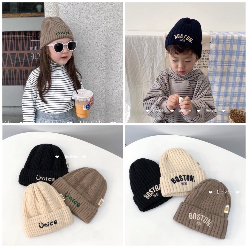 MŨ LEN PHONG CÁCH HÀN QUỐC DÀNH CHO BÉ GÁI VÀ BÉ TRAI VÀNH 49-52CM