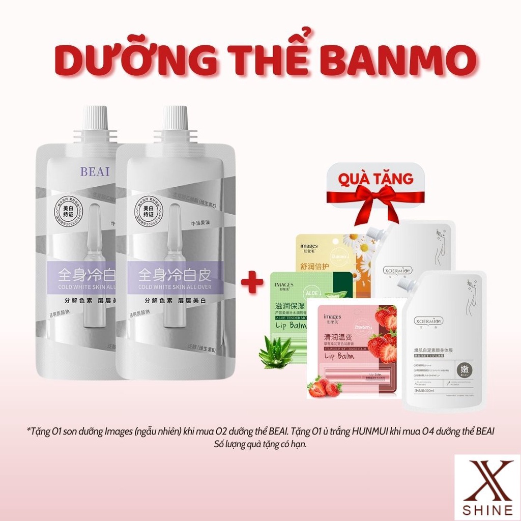 Sữa Dưỡng Thể BEAI Và BanMo 200g Làm Trắng Da Giảm Melanin Dưỡng Ẩm Toàn Thân Cho Nữ