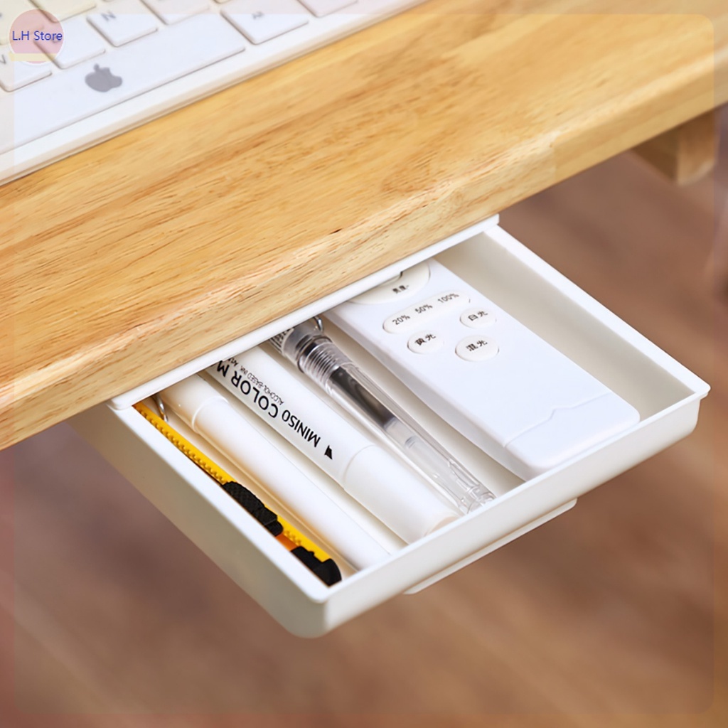Hộc Dán Ngăn Bàn, Ngăn Kéo Bàn Mini Để Văn Phòng Phẩm, Lưu Trữ Đồ Tiện Ích -L.H Store