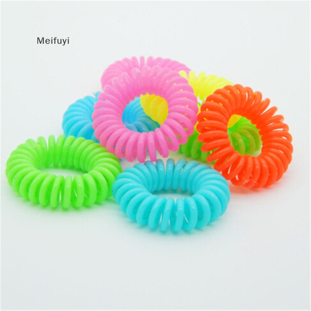Bộ 10 Dây Buộc Tóc Nhựa Không Xoắn meifuyi