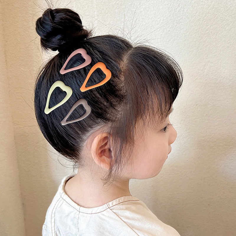 Set 3 Kẹp Tóc Kim Loại Hình Ngôi Sao / Trái Tim Màu Sắc Ngọt Ngào y2k