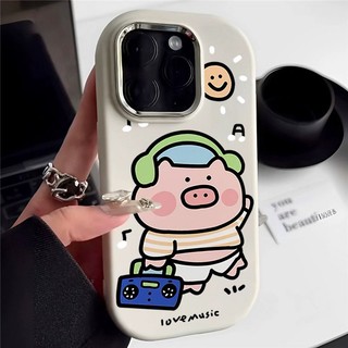 Mới Ốp Điện Thoại In Hình Heo Âm Nhạc Hoạt Hình Dễ Thương Cho iphone xs xr 11 12 13 14 15 pro plus promax