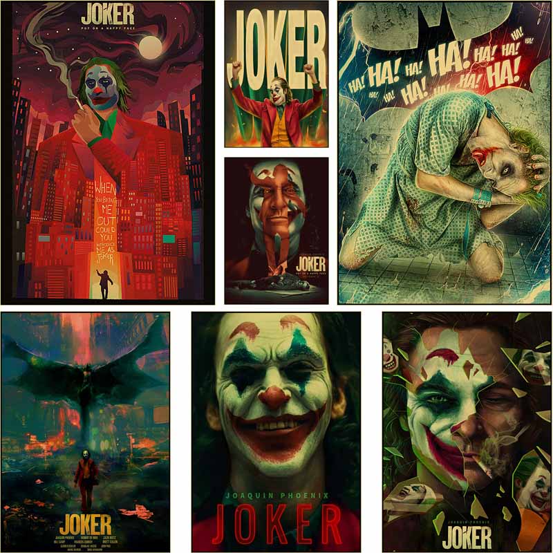 Poster Phim joker Nghệ Thuật retro Chất Lượng Tốt Dán Tường Trang Trí Nhà / Quán bar