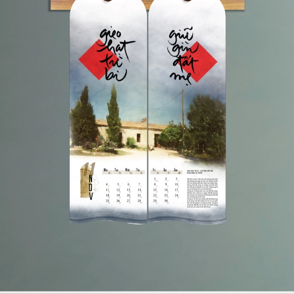 BỘ LỊCH THƯ PHÁP LÀNG MAI XUÂN GIÁP THÌN 2024 - CÂU ĐỐI TẾT - Thái Hà - Bản Quyền