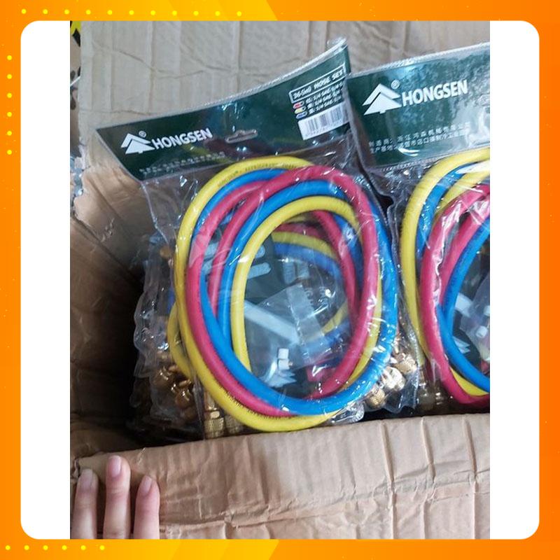Bộ 3 Dây Nạp Gas R22 HS-336 HONGSEN Tặng Kèm ty ron ba dây sạc ga tủ lạnh điều hòa máy lạnh 22 Mới