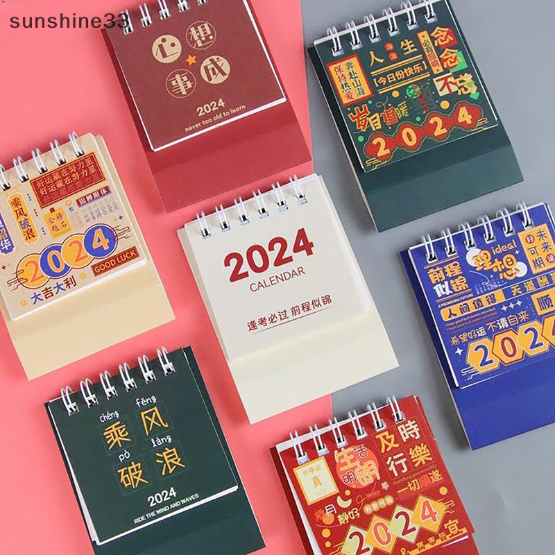 Lịch Để Bàn mini 2024 Dùng Ghi Chú Thời Gian Hàng Tháng