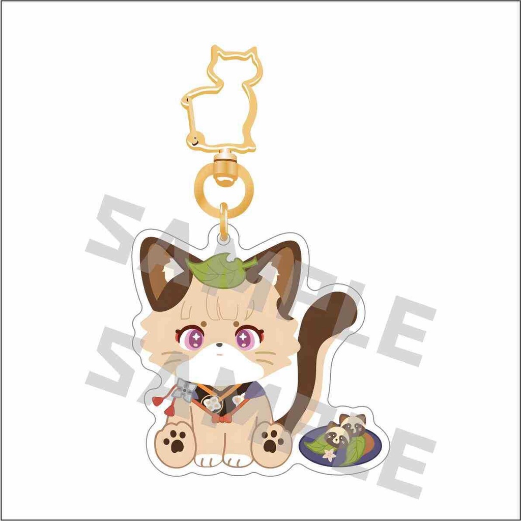 Móc khoá Genshin Impact Cat Anime KeyChain Meow Kaveh Baizhu Kirara Phụ Kiện Trang Trí Túi xách Balo