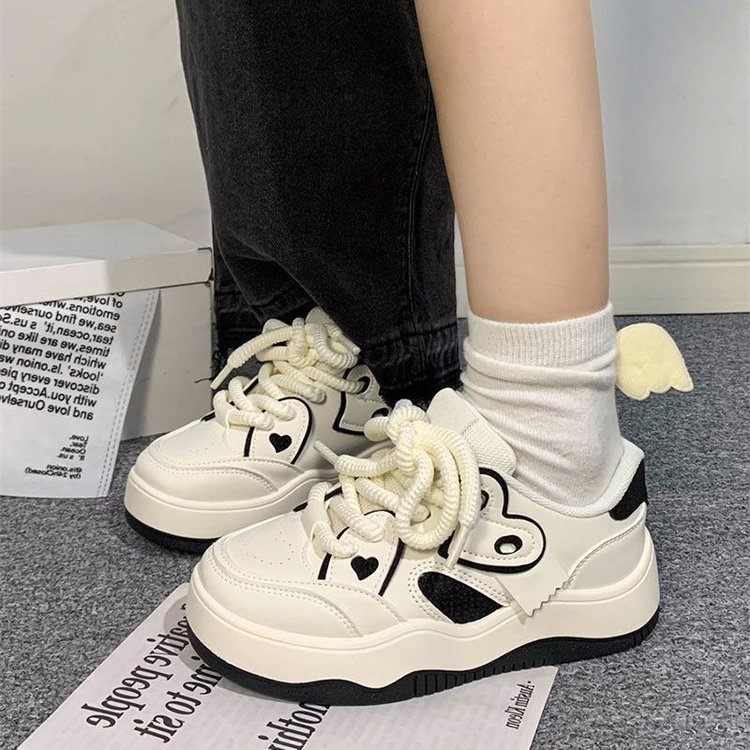 Dopamine Giày Thể Thao Trắng Đế Dày Thời Trang Năng Động Cho Nữ