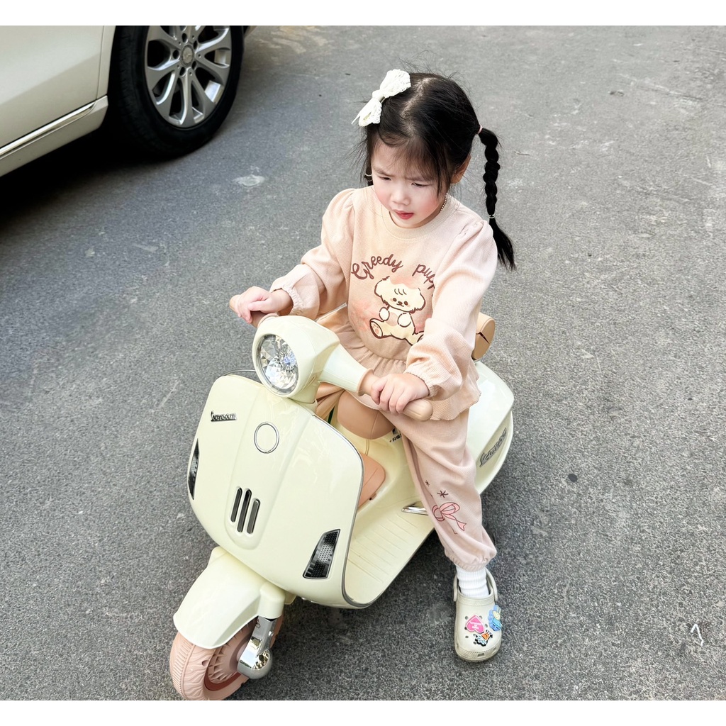 ✨MALINHKID✨BN096- Bộ nỉ da cá PUPPAY dáng peplum trẻ em VNXK