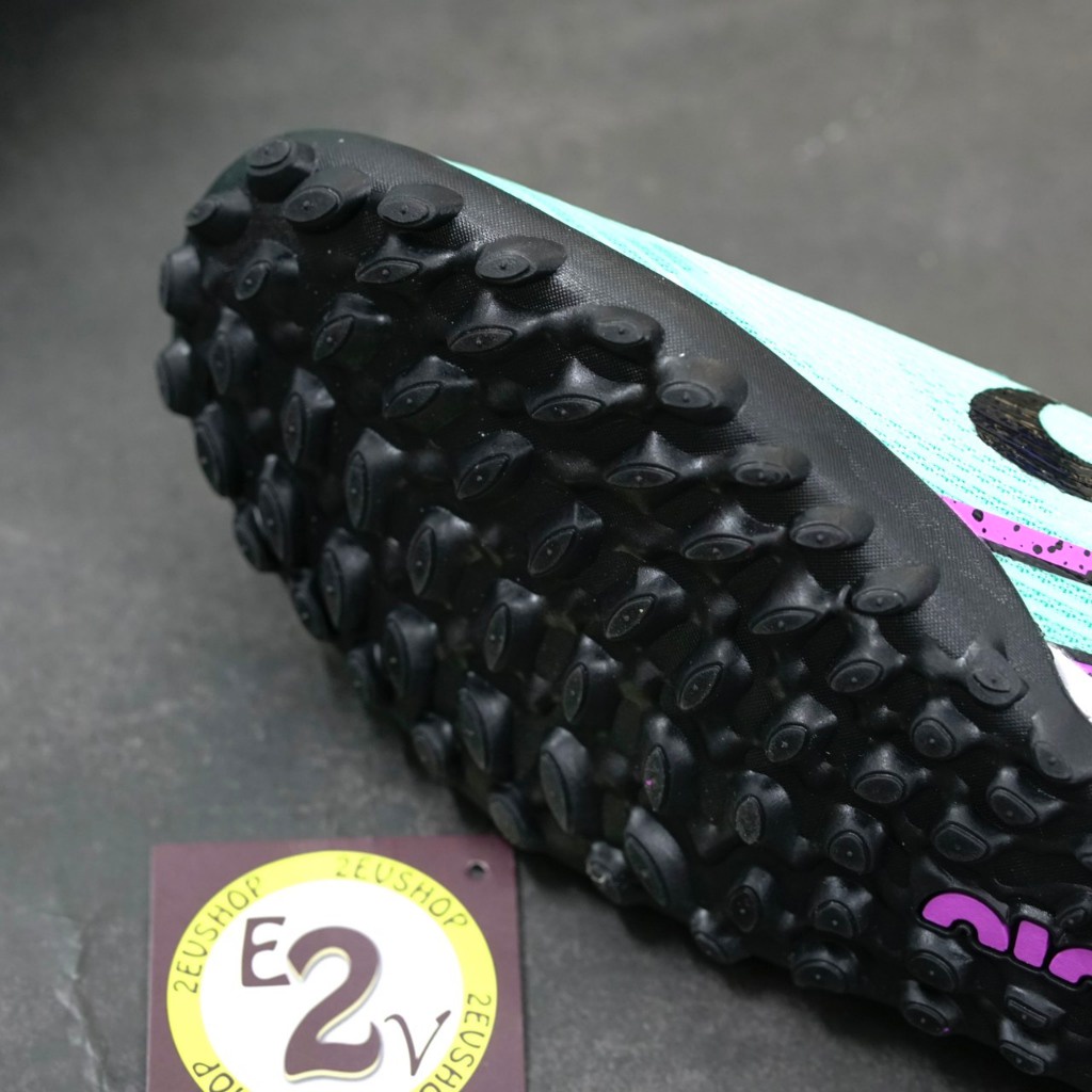 Giày bóng đá Air Zoom Mer Vapor 15 Pro Xanh Ngọc, giày đá banh cỏ nhân tạo nam đã khâu đế - 2EVSHOP