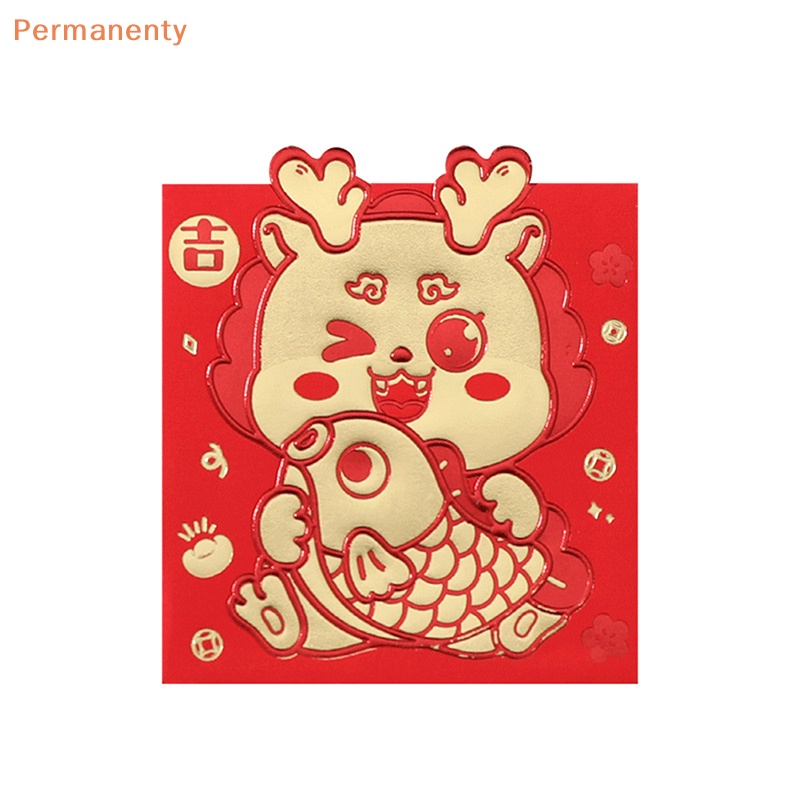 Set 6 Bao Lì Xì Hình Rồng Đỏ May Mắn Cho Năm Mới 2024
