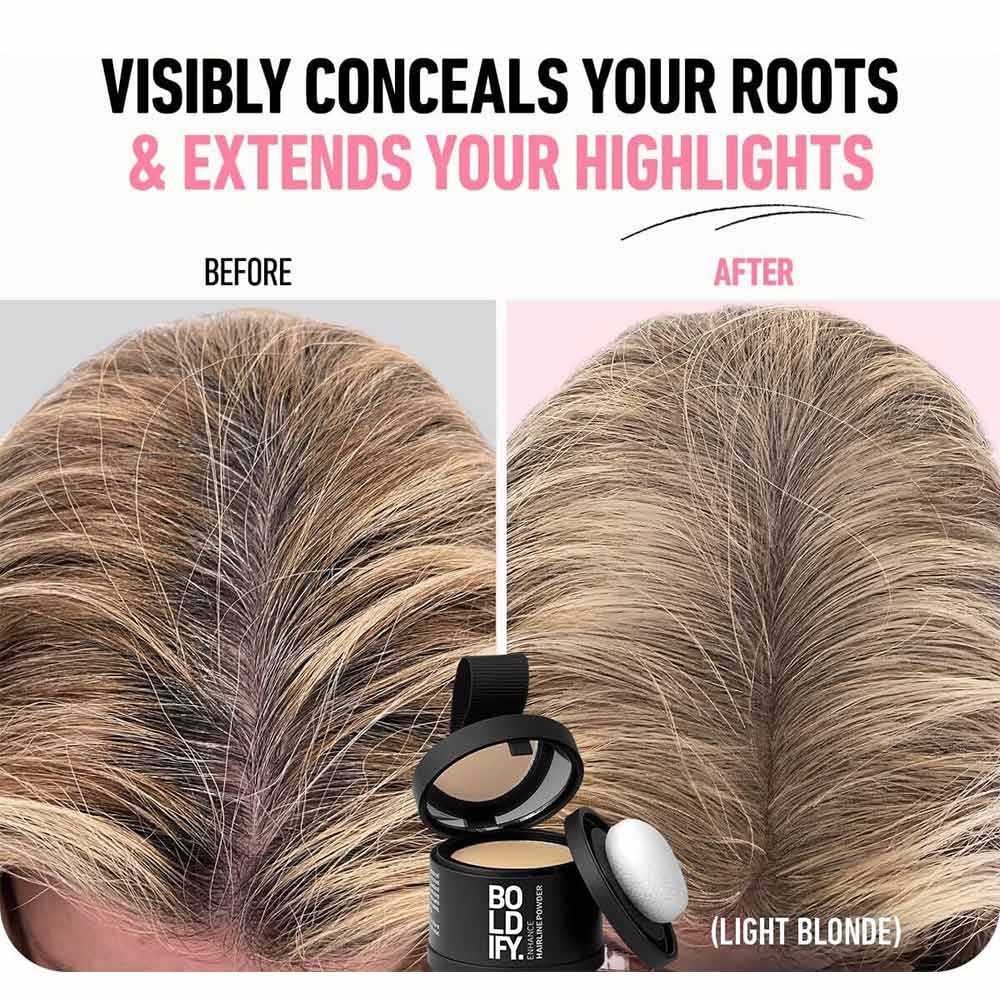 BOLDIFY Hairline Powder Instantly Conceals Hair Loss, Root Touch Up Hair Powder, Hair Toppers for Women & Men, Hair Fibe