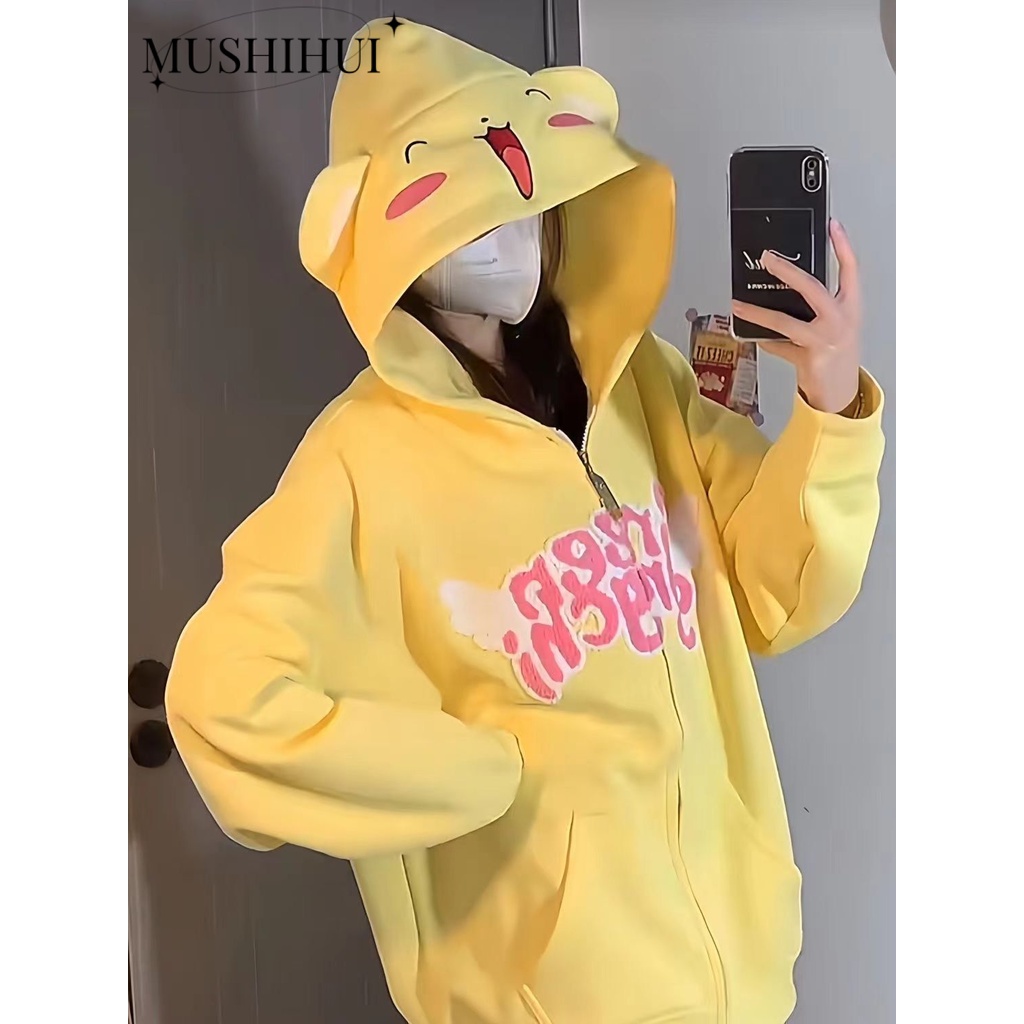 MUSHIHUI Áo Khoác hoodie áo khoác nữ zip hoodie Thoải mái fashionable INS High-quality WWY23C01E3 48Z231202