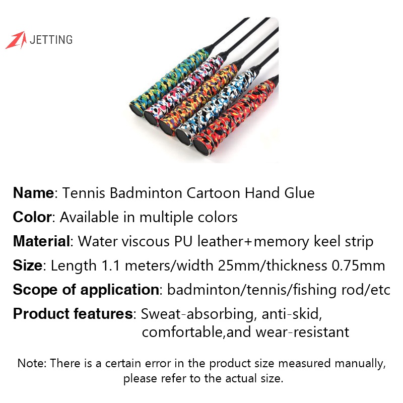 Jetting Băng Quấn Tay Cầm Vợt Cầu Lông / tennis / Cần Câu Cá Bằng Cao Su Thấm Hút Mồ Hô