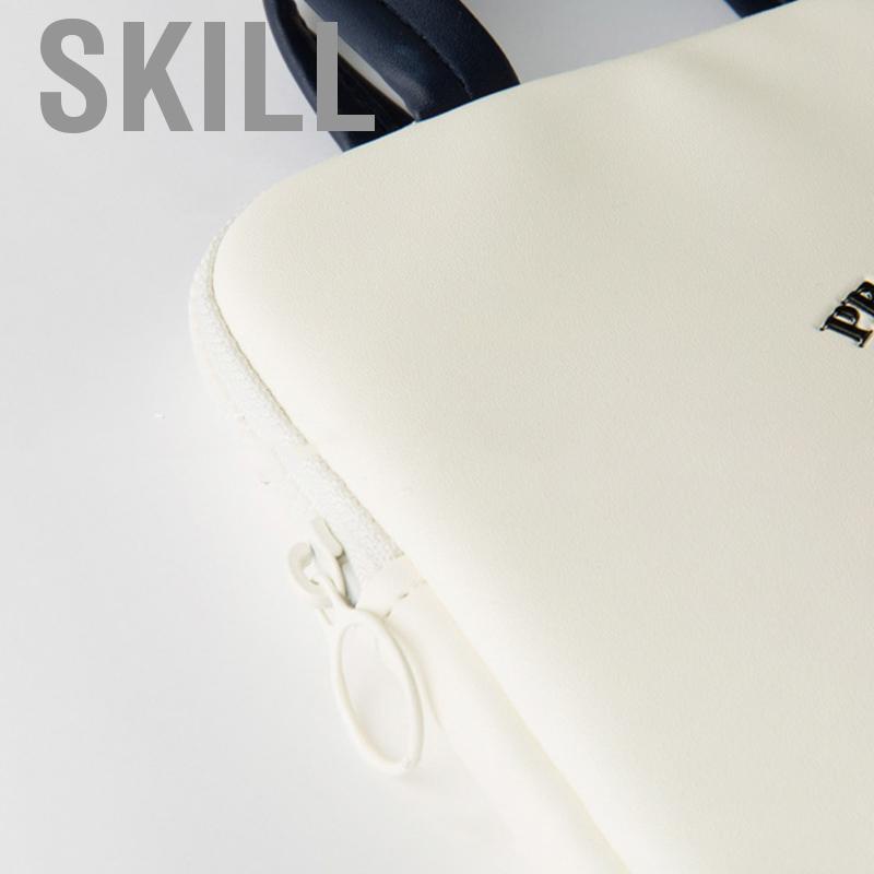 Skill Laptop Bag Cute Alphabet Patterns Waterproof Shock Resistant PU Leather Tablet with Handle