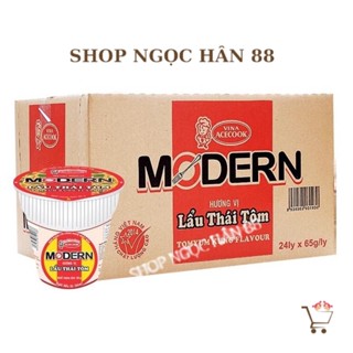 Thùng Mì ly MODERN 24 ly × 67g hương vị Lẩu thái tôm