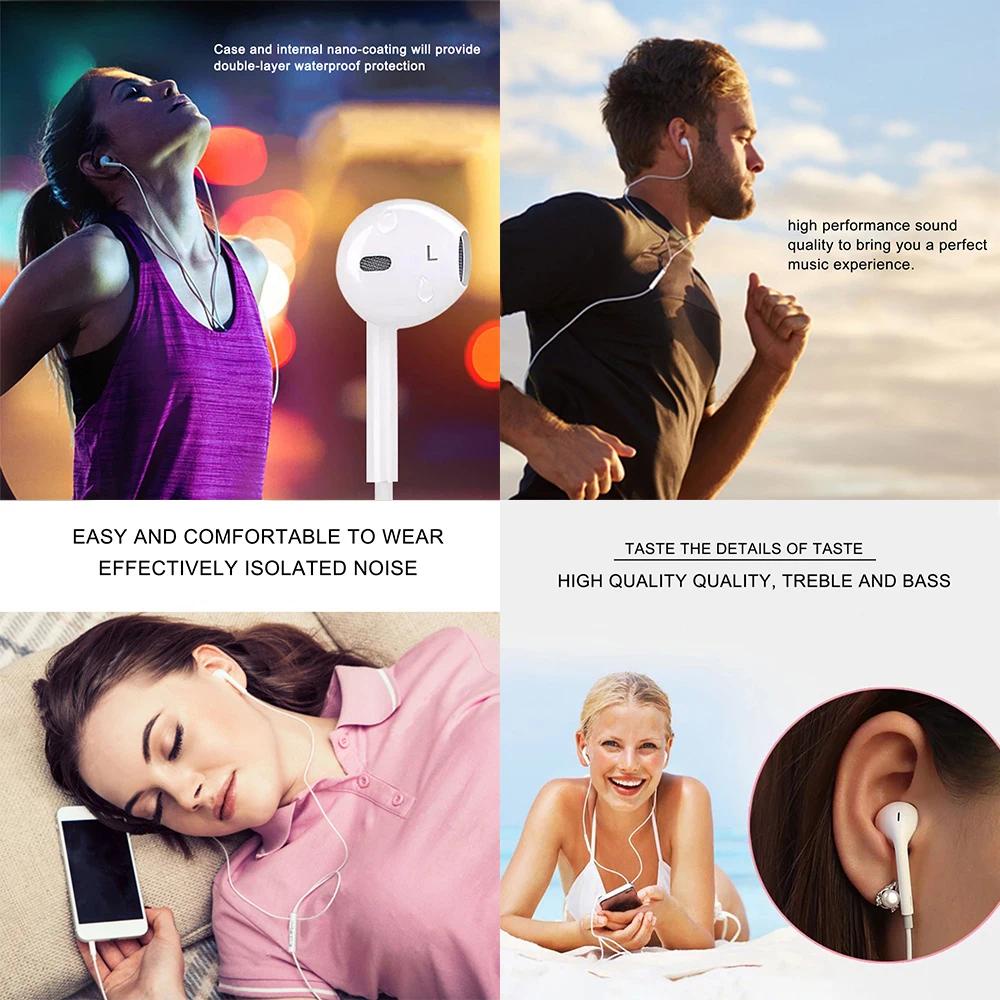 Fonken Tai Nghe Nhét Tai Jack 3.5Mm Có Micro Âm Thanh stereo Sống Động Cho samsung huawei ip