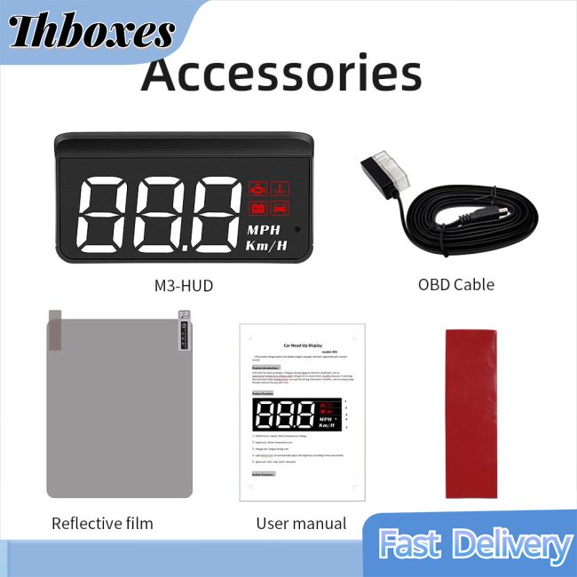 Thboxes Màn Hình hud 3.5 inch m3 obd obd2 hd Gắn Trên Xe Hơi