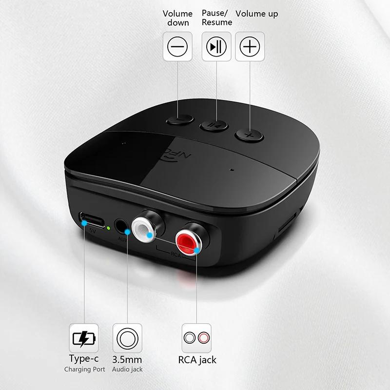 Bộ Khuếch Đại Âm Thanh Không Dây nfc usb aux 3.5mm bluetooth 5.2 Hỗ Trợ Thẻ tf / tf Có mic Cho Xe Hơi