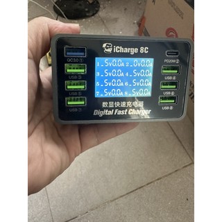 Bộ sạc 8 cổng usb đo dòng
