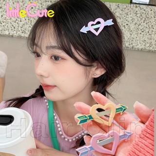 Kẹp tóc ba chiều lượn sóng hình mũi tên xuyên qua kẹp tóc trái tim ba chiều màu kem phụ kiện tóc mái nhỏ cho bé gái - hoạt hình