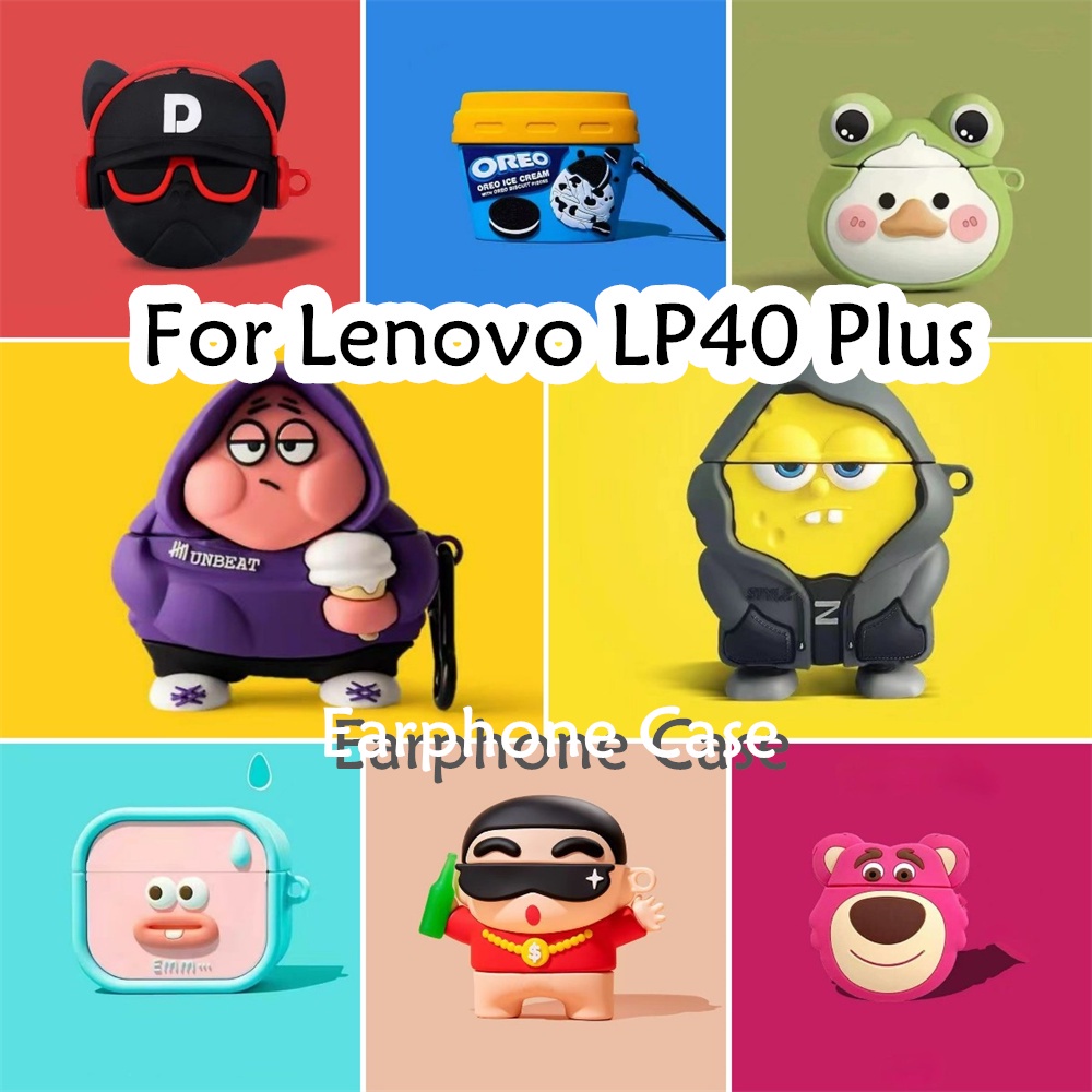 Vỏ Bảo Vệ Hộp Sạc Tai Nghe lenovo lp40 plus no.2 Bằng Silicon Họa Tiết Hoạt Hình Dễ Thương