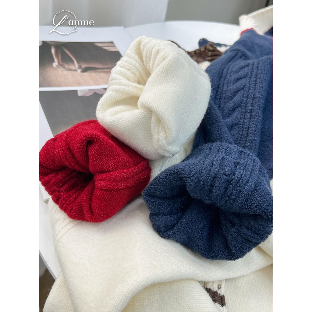 Áo khoác len bầu thu đông trái tim chất liệu co giãn, mềm mại, thoải mái cho mẹ bầu, bigsize BY L'AMME