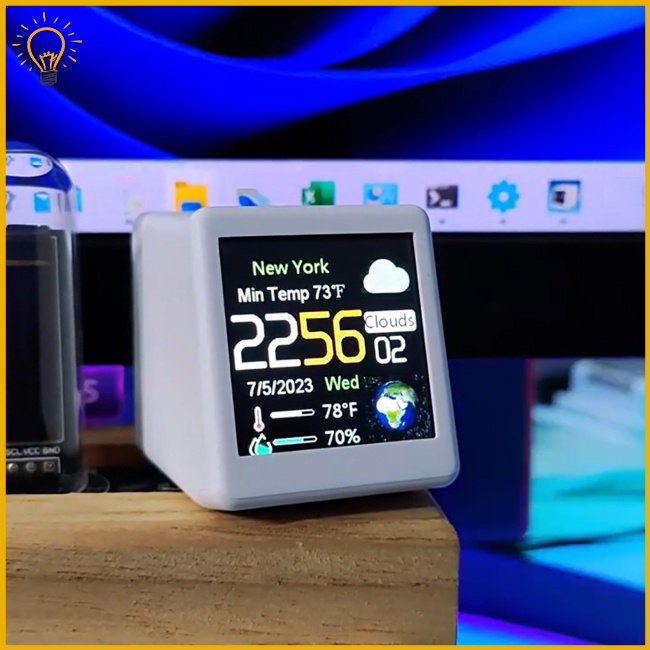 Thiết Bị Cảm Biến Nhiệt Độ Điện Tử Không Dây Màn Hình lcd 1.54 inch wifi