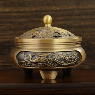 Lư đồng xông trầm đốt trầm thay cho lư điện - lư đốt trầm hương đồng nguyên khối NS489