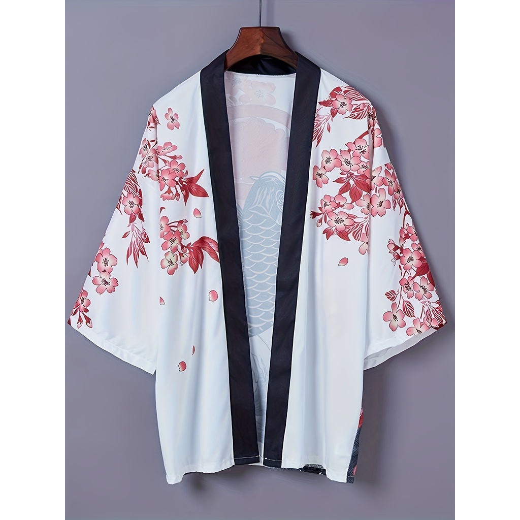 Koi Áo kimono In Hình Hoa Anh Đào Thời Trang Xuân Hè Cho Nam