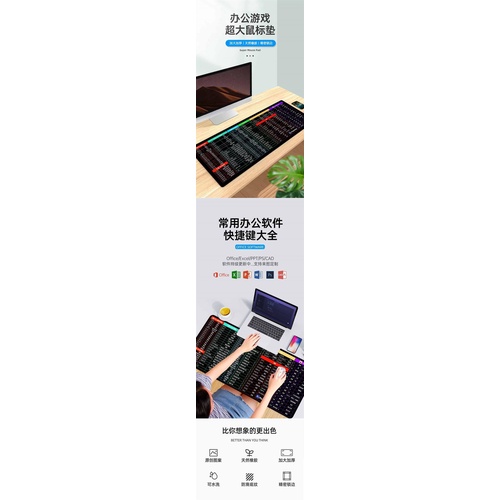 Tấm Lót Chuột Bàn Phím Loại Dày Mềm Mại Dành Cho Nam Và Nữ Đen