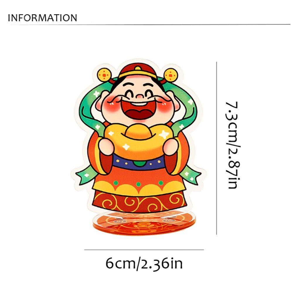 Mmluck god of Giàu Có Giá Đỡ Mô Hình Thần Tài Dễ Thương Sáng Tạo Phong Cách Trung Hoa Làm Quà Tặng / Mô Hình Đồ Chơi Để Bàn May Mắn Năm Mới