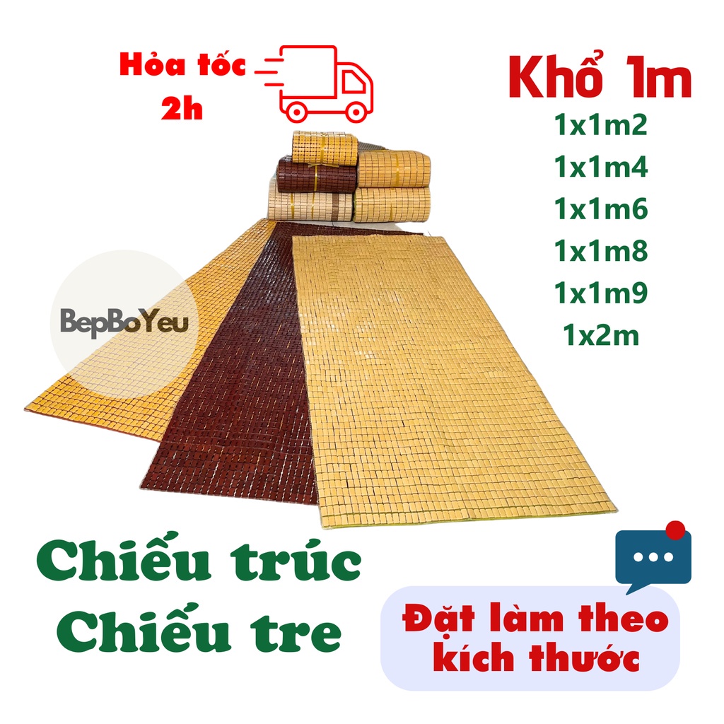 Chiếu trúc 1m, Chiếu tre 1m, chiếu tre hạt nằm mát, điều hòa dành cho giường đơn - Bếp Bố Yêu