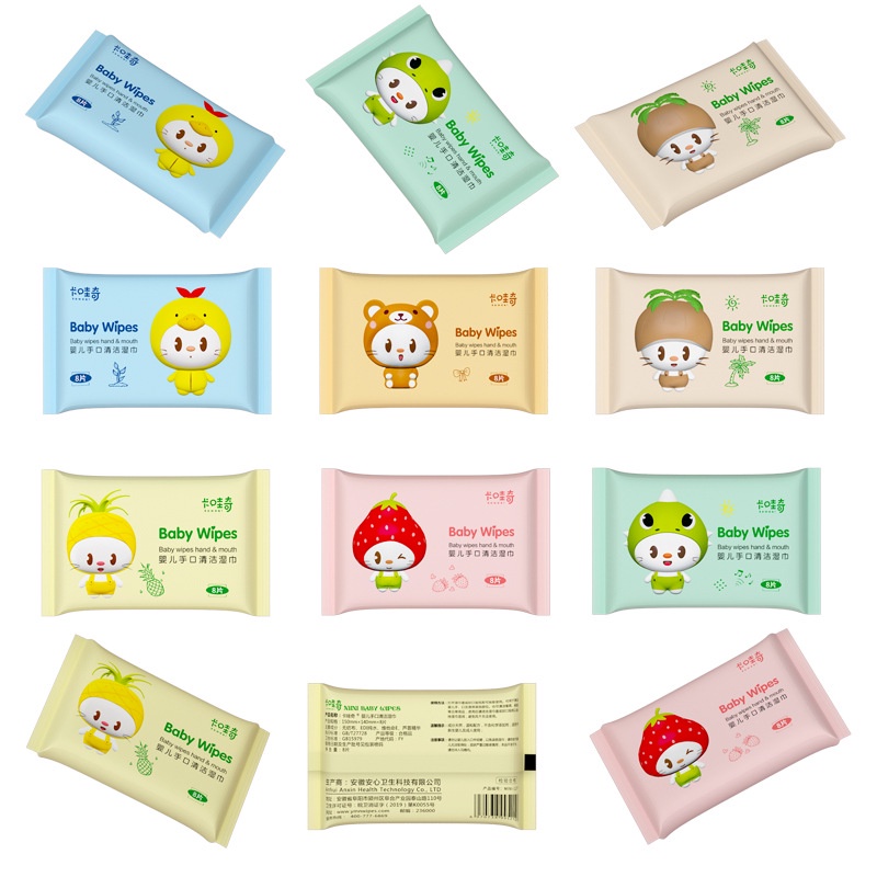 1 Gói Khăn Lau Em Bé Không Mùi Mẫu Ngẫu Nhiên, 8 Quầy