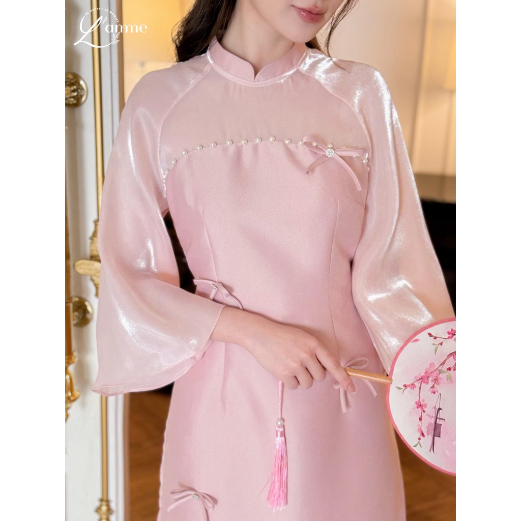 Áo dài thiết kế, áo dài nữ Cát Tiên chiết eo KHÔNG BẦU kiểu dáng sang trọng, thanh lịch, chất liệu tafta diện tết 2024