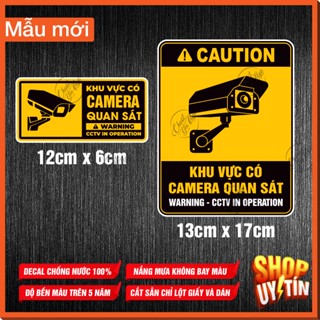  Miếng dán khu vực có camera quan sát đang hoạt động security CCTV in Operation decal cảnh báo an ninh 