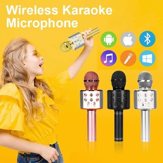 Mic Hát Karaoke Cầm Tay Không Dây - Micro Karaoke Bluetooth Bảo Hành 12 Tháng