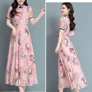 Váy lụa HORMOO Váy lụa dâu tằm hoa nữ