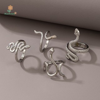 Set 4 nhẫn hình rắn độc đáo thời trang cho nữ