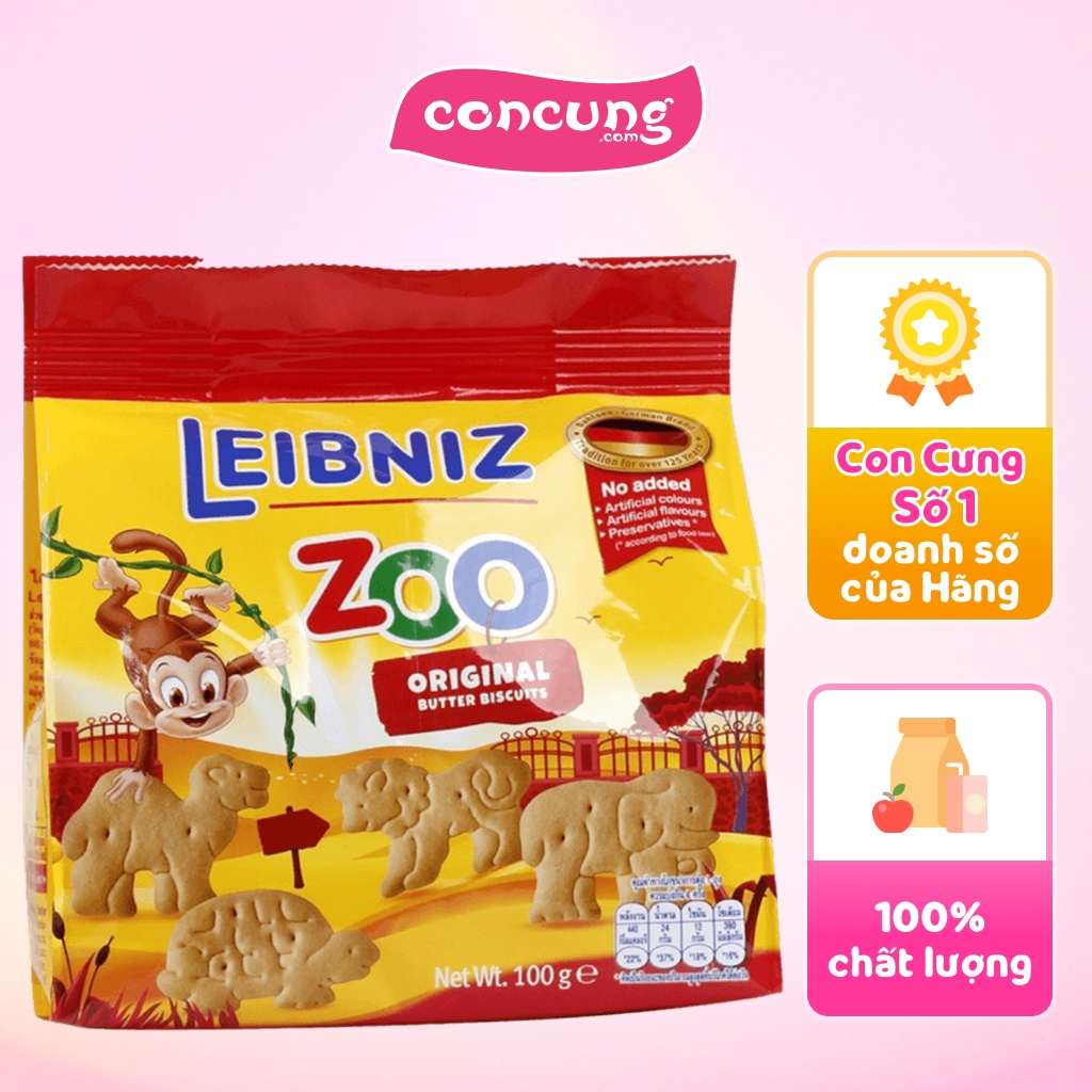 Bánh qui bơ hình thú Leibniz Zoo 100g