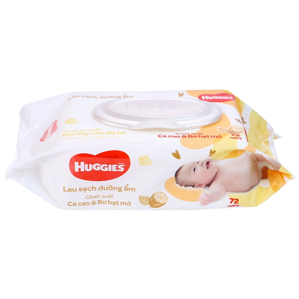 Khăn ướt cao cấp Huggies bơ hạt mỡ 72 Miếng