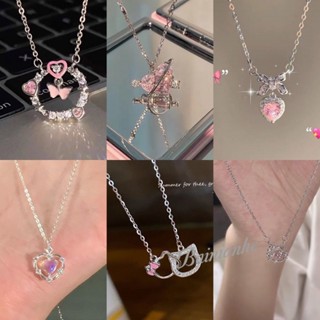 Vòng cổ Mặt Hình Trái Tim Màu Hồng Ngọt Ngào Cho Học Sinh