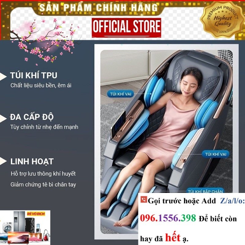 Ghế massage toàn thân Okinawa OS-392 bi silicon di chuyển công nghệ 4D ~P&amp;G